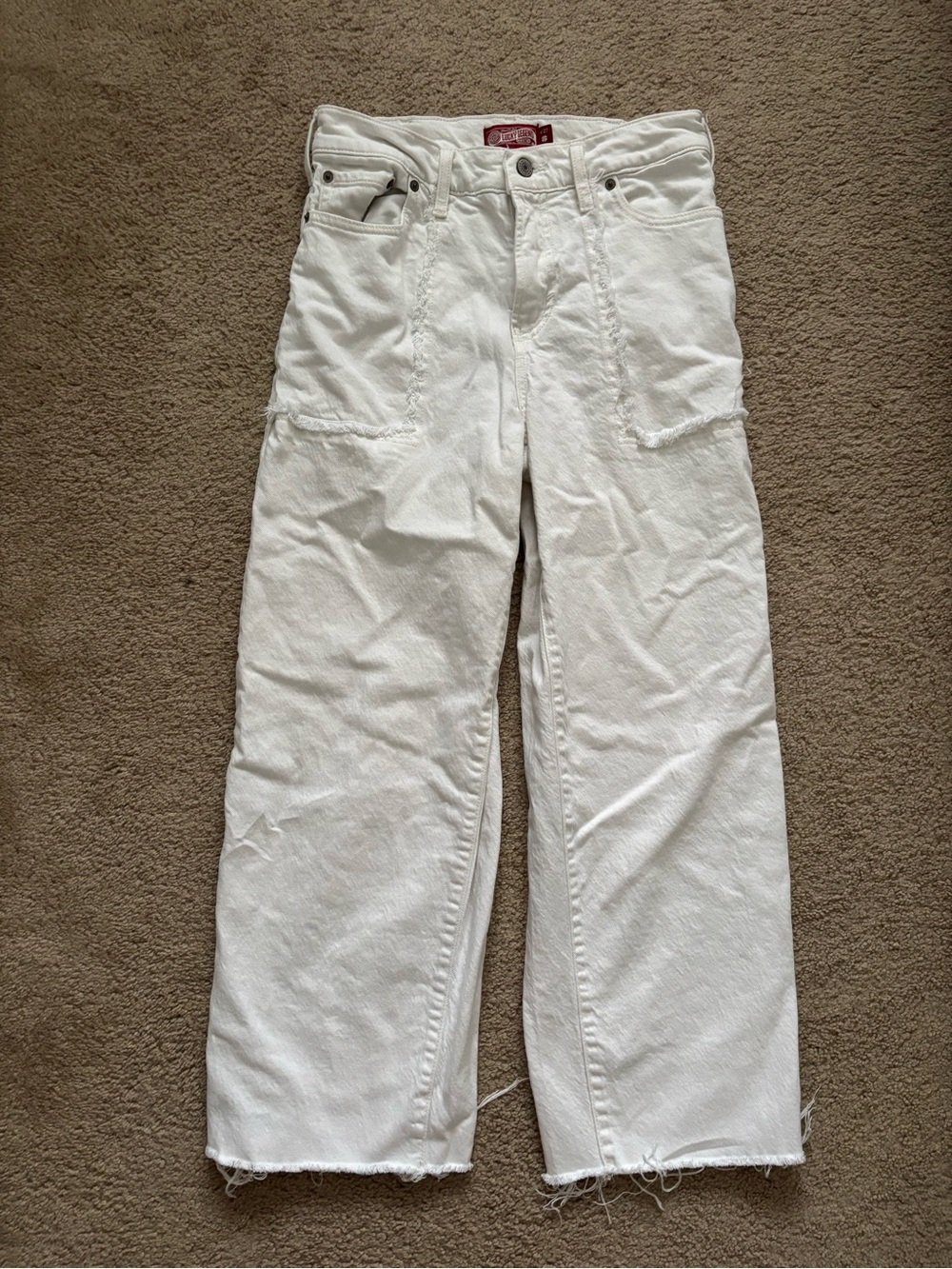 Lucky Brand Women’s High Rise Wide Leg White Jeans